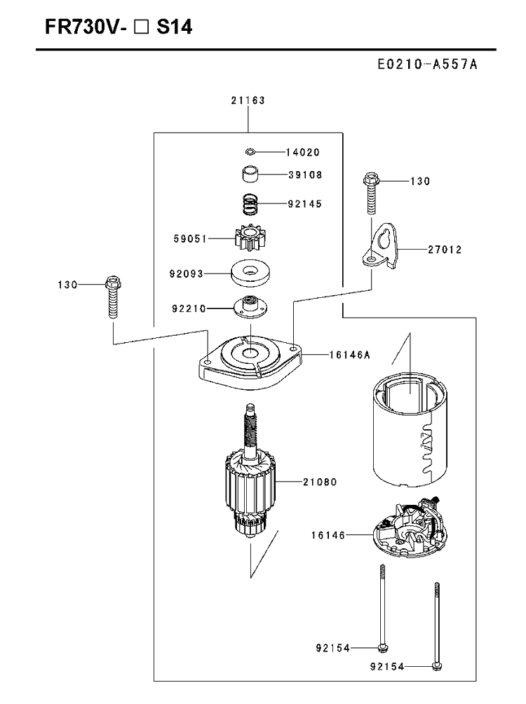 Starter Diagram and Parts List for FR730V-AS14 2018-11 Husqvarna Engine