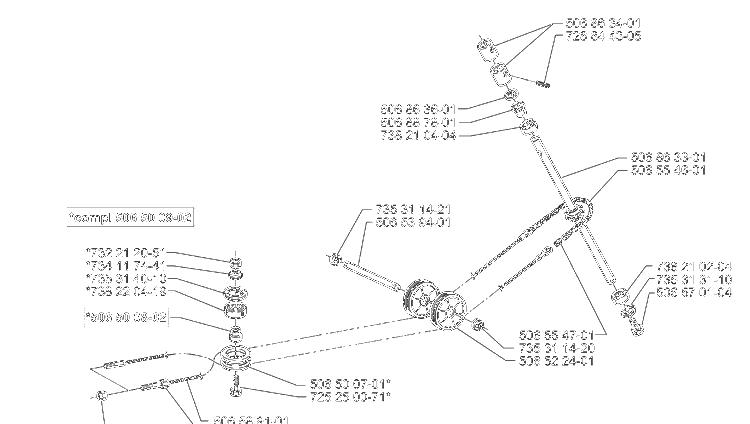 Steering Diagram and Parts List for RIDERPROFLEX21 2001-02 Husqvarna Lawn Tractor