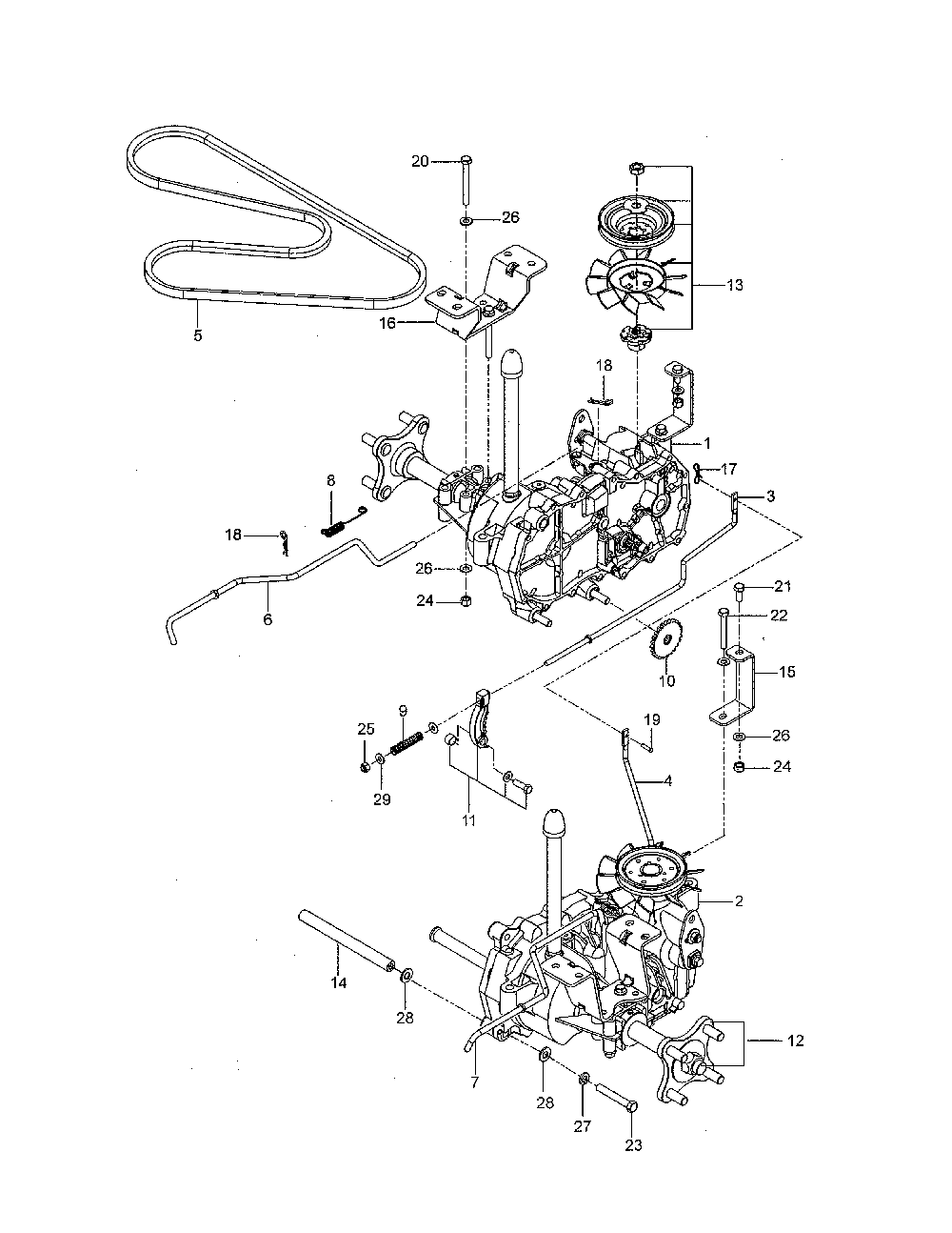 Hydraulic pump-motor Diagram and Parts List for 967271801-00  Husqvarna Lawn Mower