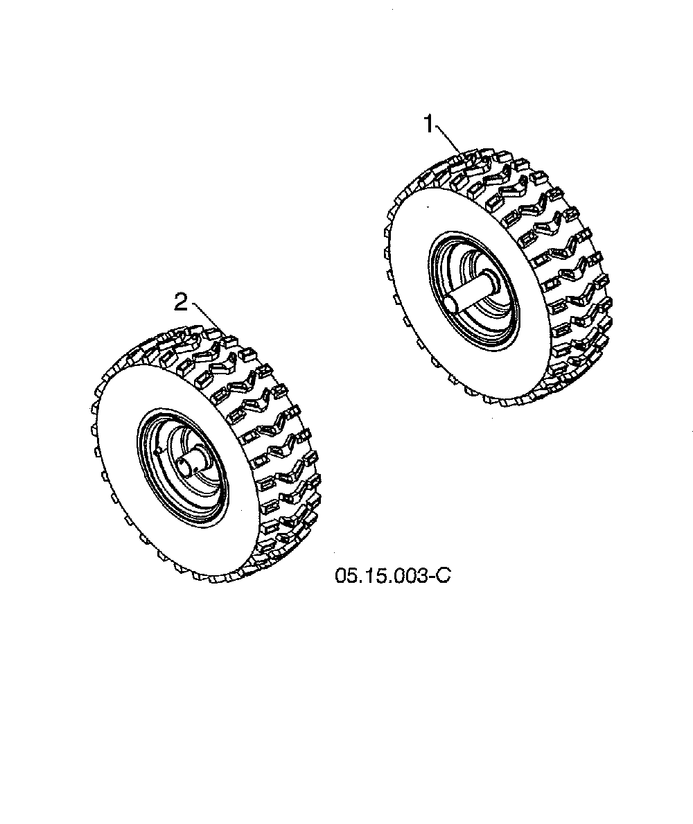 Wheels Diagram and Parts List for 96193009603  Husqvarna Snow Blower