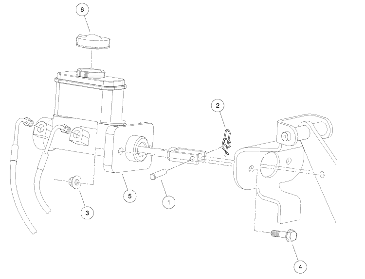 Master Cylinder With Integral Reservoir Diagram and Parts List for HUV4421GXP 2009 Husqvarna Lawn Tractor