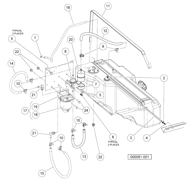 Fuel System - Diesel Vehicles Diagram and Parts List for HUV4420G 2006-11 Husqvarna Lawn Tractor