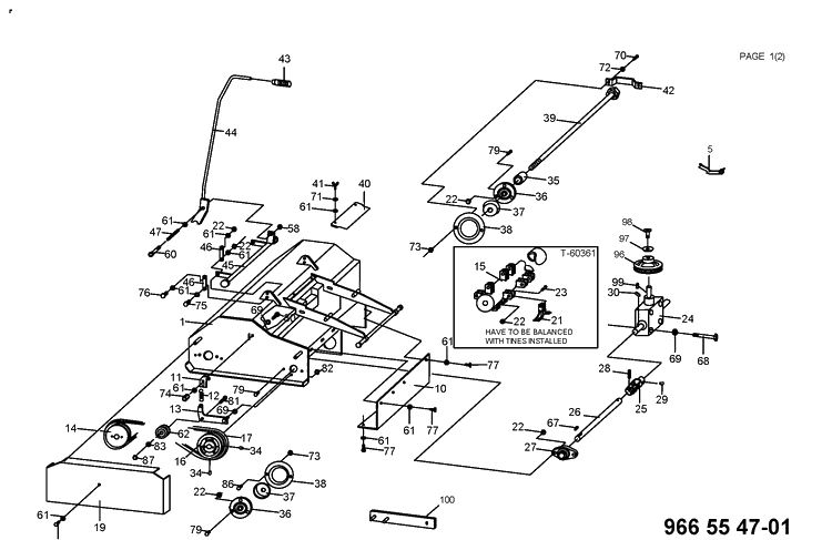 Product Complete 2 Diagram and Parts List for 966554701 2010-09 Husqvarna Lawn Mower