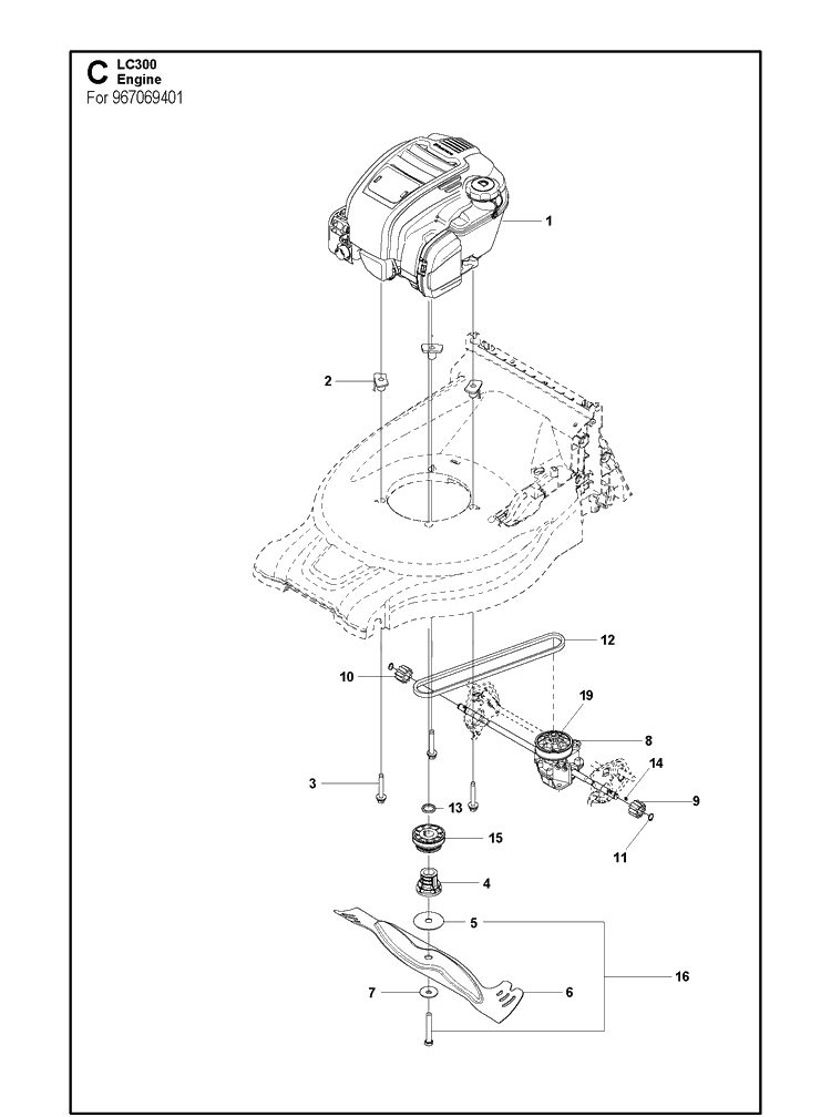 Engine 2 Diagram and Parts List for LC353V  Husqvarna Lawn Mower