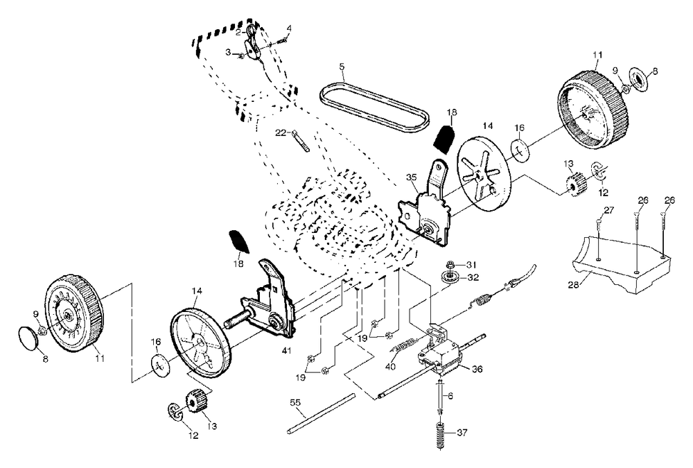 Repair Parts (B) Diagram and Parts List for 6522SH (954222718-A)(2000-01) Husqvarna Lawn Mower