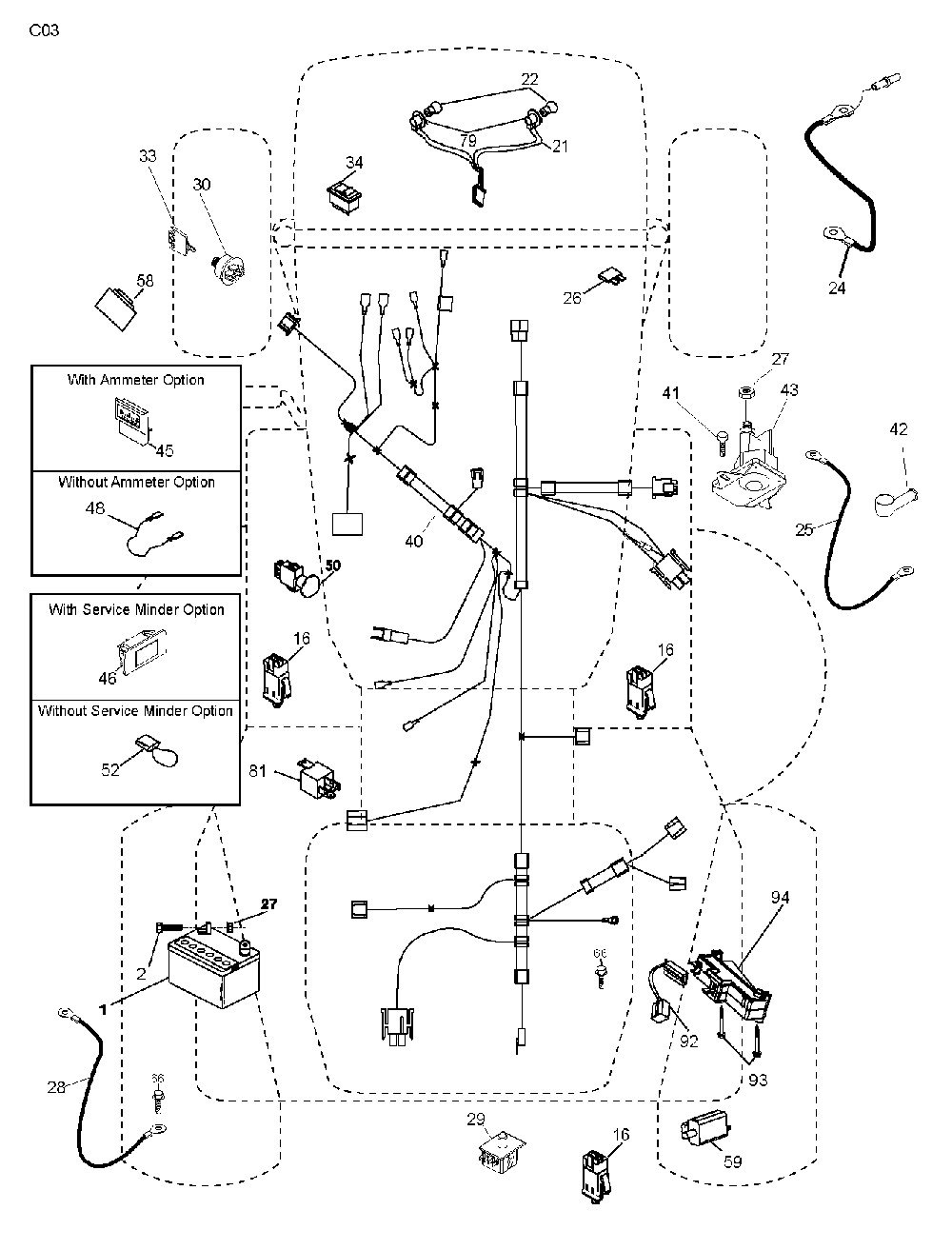 Electrical Diagram and Parts List for CTH200TWIN (96061022601)(2008-09) Husqvarna Lawn Tractor