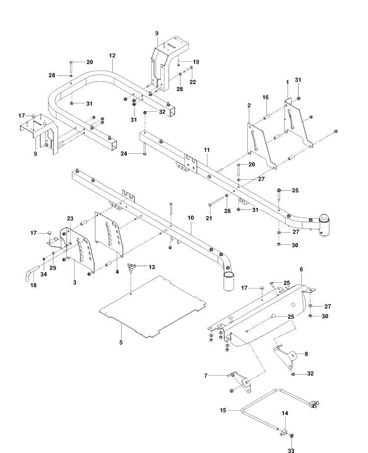 Frame Diagram and Parts List for RZ5424 (967003701)(2013-06) Husqvarna Lawn Mower