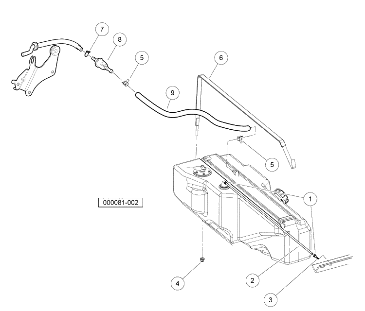 Fuel System - Gasoline Vehicles Diagram and Parts List for HUV4420G 2006-11 Husqvarna Lawn Tractor