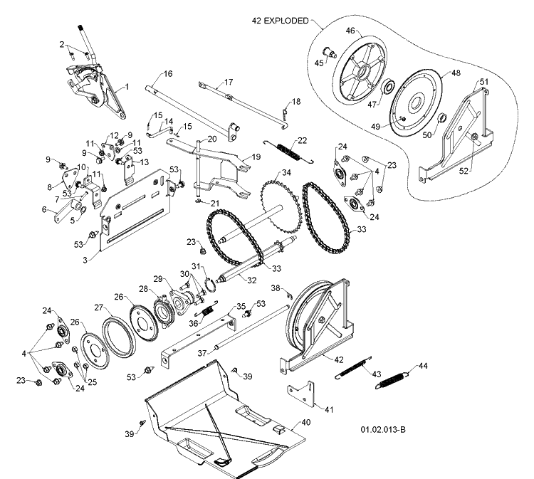 Drive 2 Diagram and Parts List for 14527E (96193007500)(2011-06) Husqvarna Snow Blower