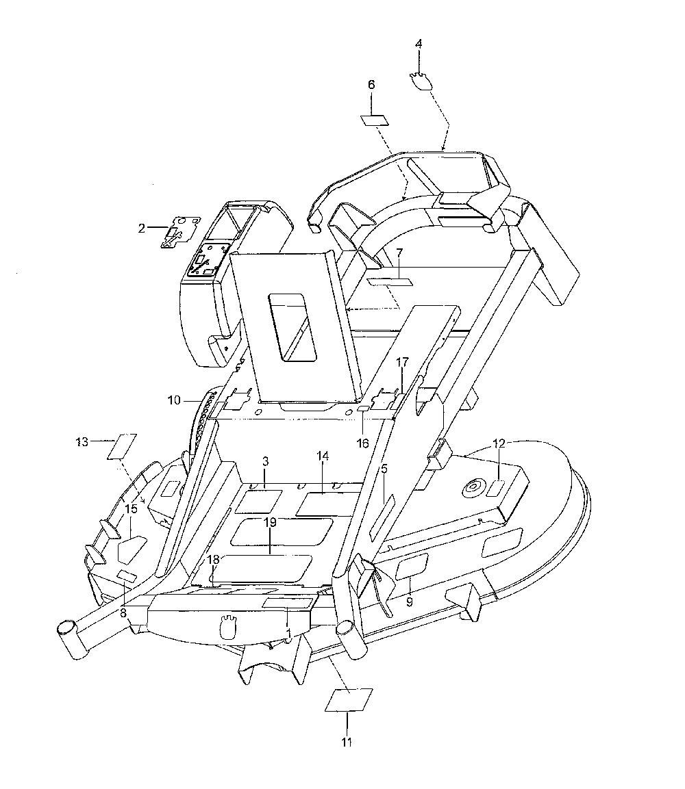 Decals Diagram and Parts List for 967277501-01  Husqvarna Lawn Mower