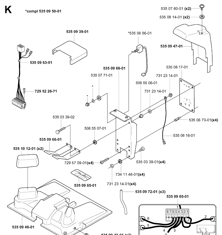 Charging Station Diagram and Parts List for G1 1998-2003 Husqvarna Lawn Mower