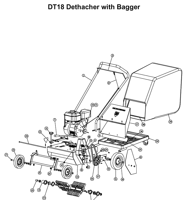 Bagger Diagram and Parts List for SD18 2001-03 Husqvarna Lawn Tractor Accessories