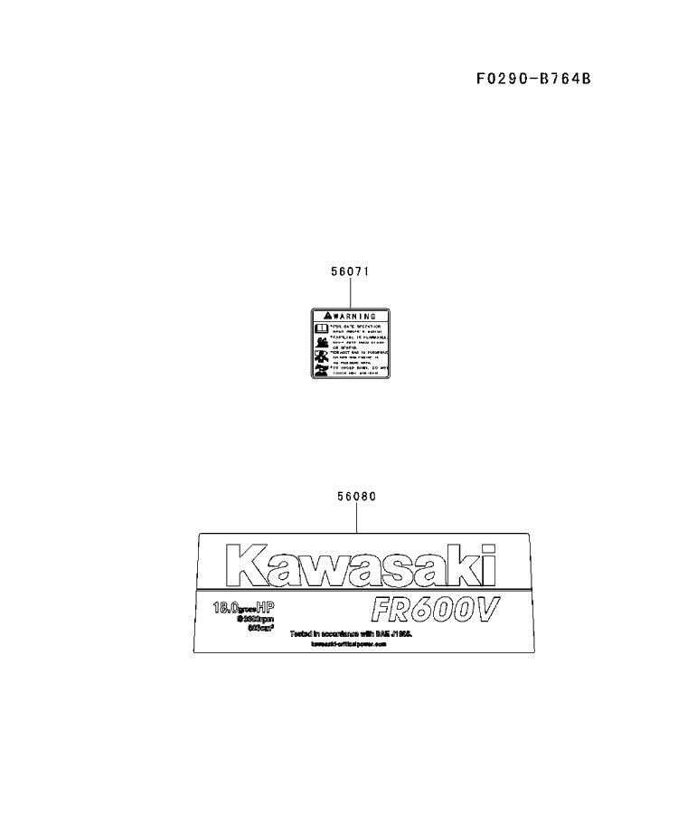 Decals Diagram and Parts List for FR600V-AS11 2017-09 Husqvarna Engine