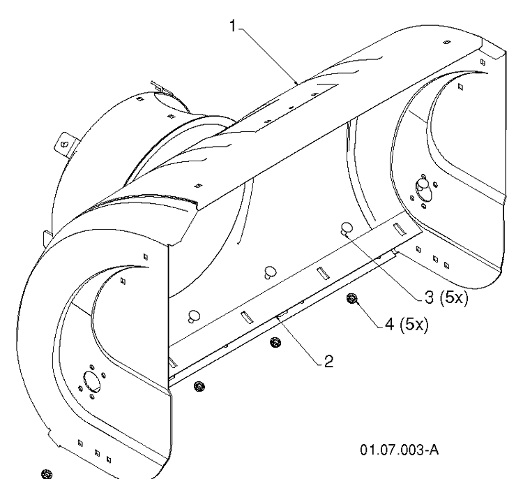 Auger Housing And Impeller 3 Diagram and Parts List for 1830HV (96193007306)(2013-08) Husqvarna Snow Blower