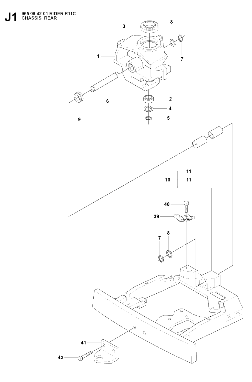Transmission 2 Diagram and Parts List for R11C (965094201)(2007-01) Husqvarna Lawn Tractor