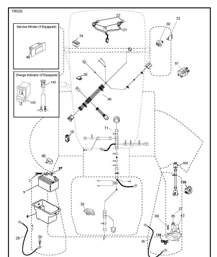 Electrical Diagram and Parts List for TS142 (96041043000)(2019-04) Husqvarna Lawn Tractor