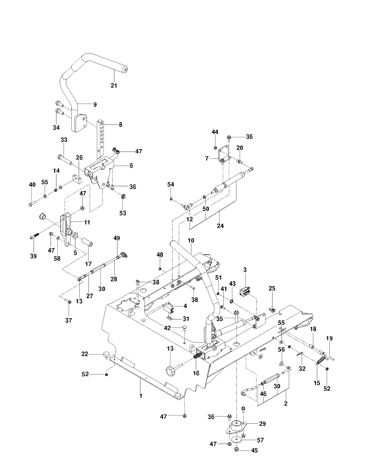 Steering Diagram and Parts List for PZ34BF (96655390101)(2012-06) Husqvarna Lawn Mower