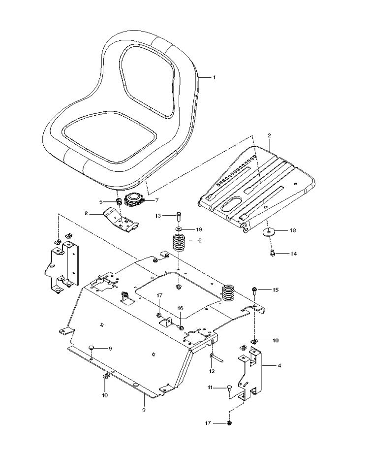 Seat Diagram and Parts List for RZ5424 (967003701)(2013-06) Husqvarna Lawn Mower