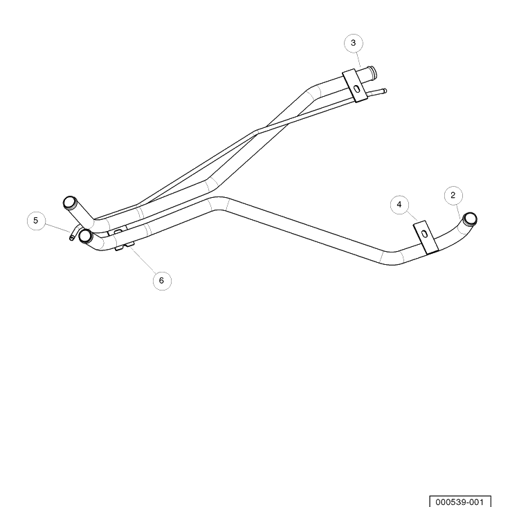 Coolant Pipes And Hoses Diagram and Parts List for HUV4421DXP 2006-11 Husqvarna Lawn Tractor