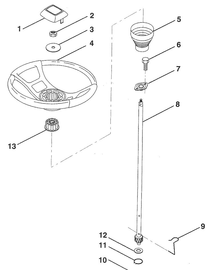 Steering Wheel Diagram and Parts List for LR120 (HU1236C)(954000582)(1993-01) Husqvarna Lawn Mower