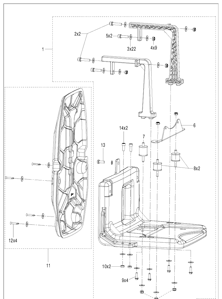 Spray System Diagram and Parts List for 323S15 967078301 Husqvarna Sprayer