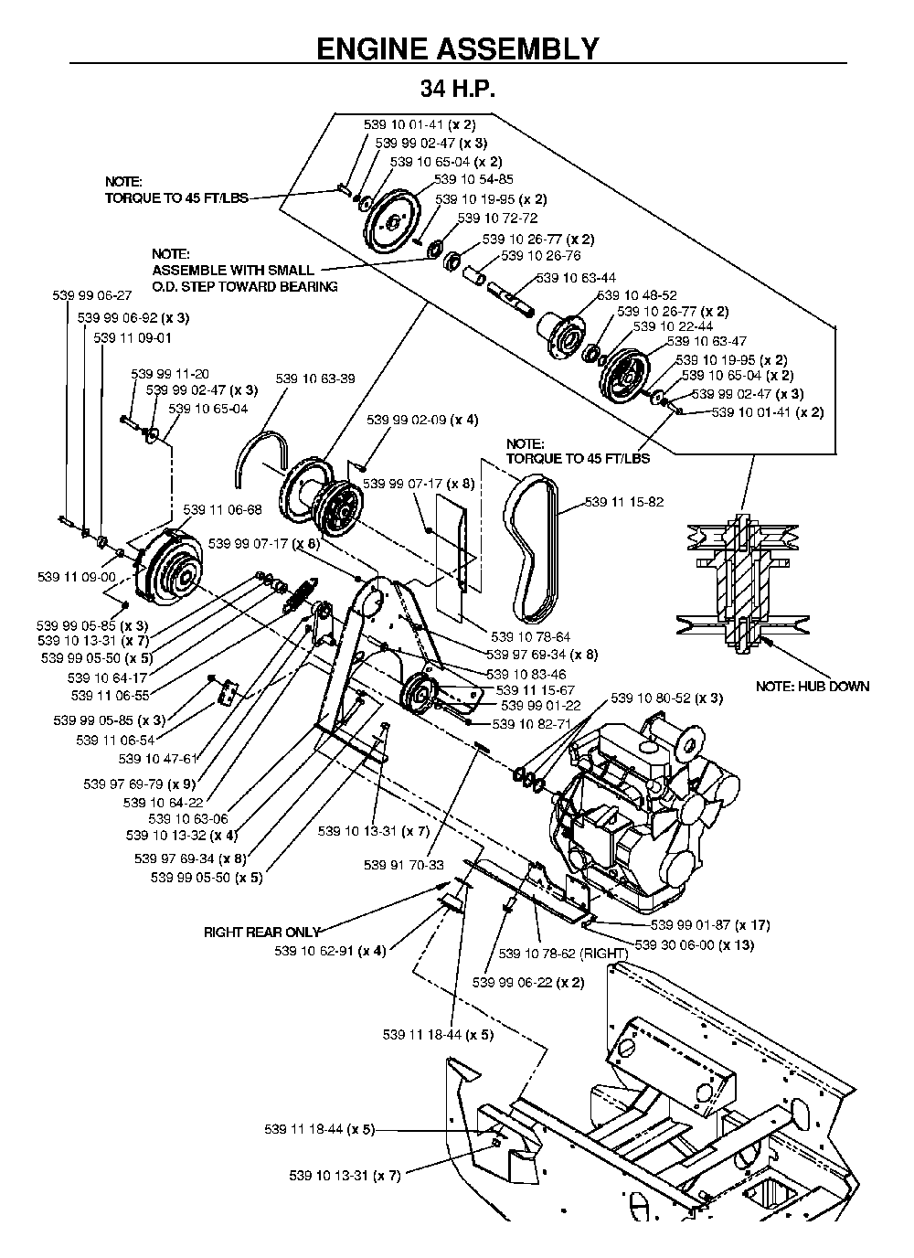 Engine Diagram and Parts List for BZ34C (968999316)(2006-04) Husqvarna Lawn Tractor