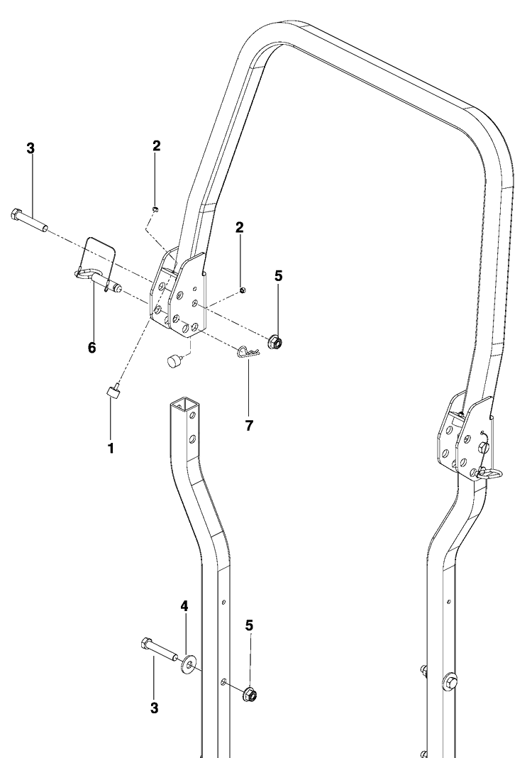Protection Frame Diagram and Parts List for PZ6034FX (966516801)(2009-09) Husqvarna Lawn Mower