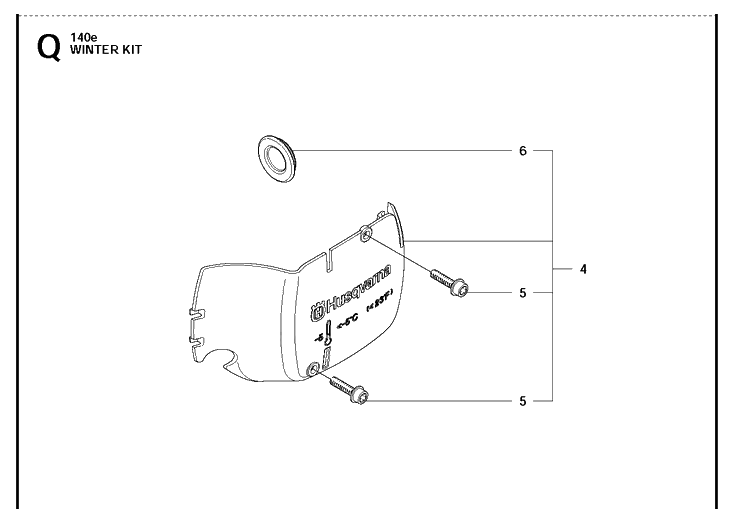 Winter Kit Diagram and Parts List for 140E  Husqvarna Chainsaw
