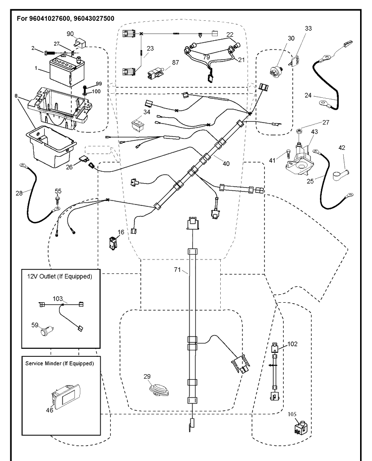 Electrical Diagram and Parts List for YTH20K42  Husqvarna Lawn Tractor