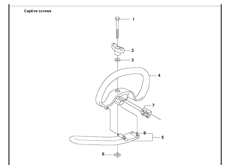 Handle Diagram and Parts List for 335FR  Husqvarna Brush Cutter