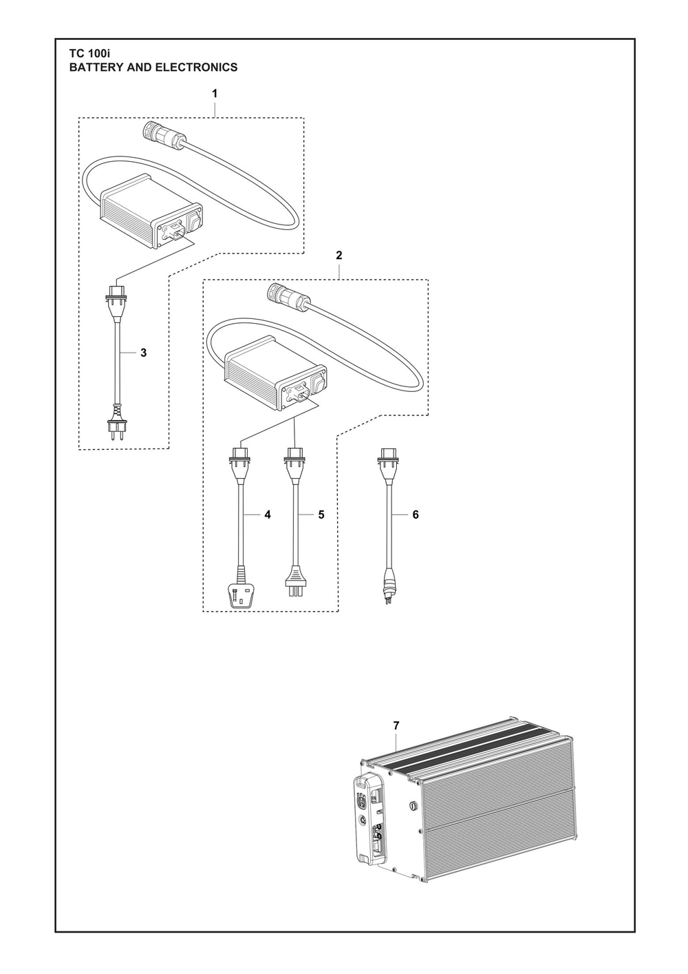 Battery And Electronics Diagram and Parts List for TS100I  Husqvarna Lawn Tractor