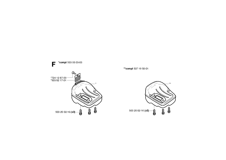 Muffler Diagram and Parts List for 336 20040100001-20051000000 Husqvarna Chainsaw