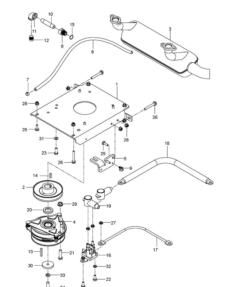 Engine Plate Diagram and Parts List for P-ZT26BF (96661370102)(2012-06) Husqvarna Lawn Mower