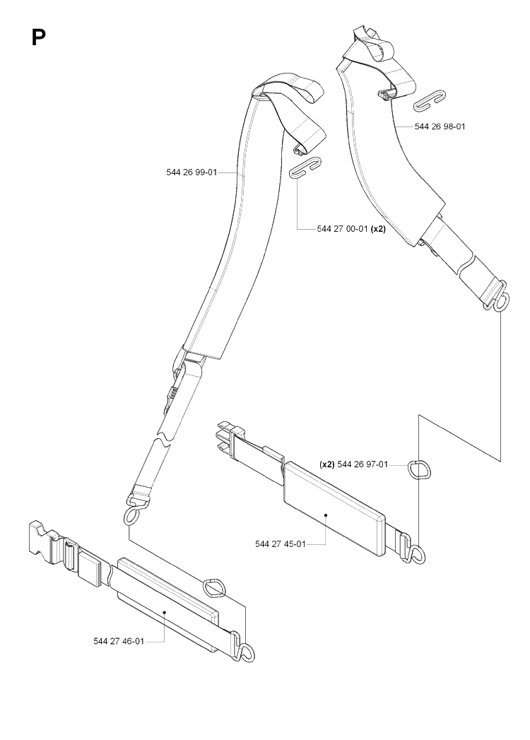 Harness Diagram and Parts List for 170BT 20061000001-20084000000 Husqvarna Leaf Blower / Vacuum