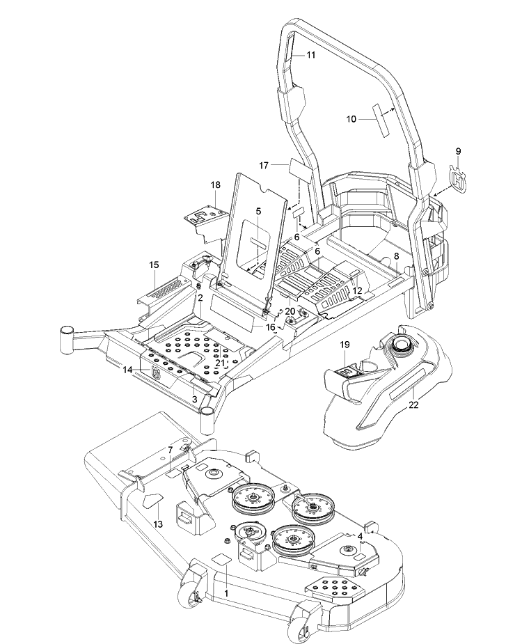 Decals Diagram and Parts List for Z560X (96766970100)(2017-06) Husqvarna Lawn Mower
