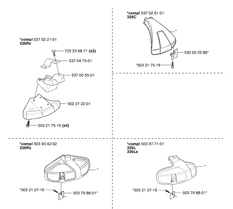 Accessories (A) Diagram and Parts List for 326C (L-LX-RX)(E-Tech 2)(2002-02) Husqvarna Brush Cutter
