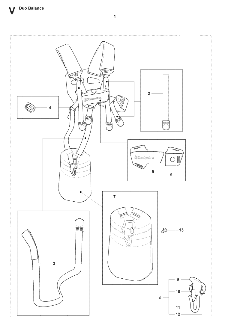 Harness Diagram and Parts List for 327LX 20080900001-Current Husqvarna Edger
