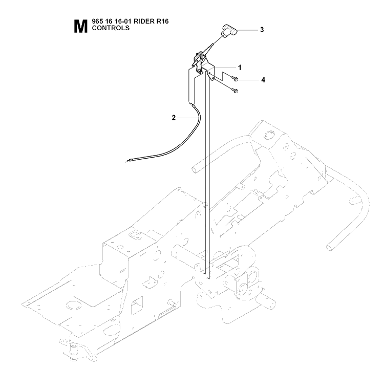 Controls Diagram and Parts List for RIDER16 (965161601)(2007-06) Husqvarna Lawn Mower
