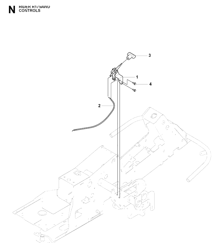 Controls Diagram and Parts List for RIDER175AWD (965105001)(2009-04) Husqvarna Lawn Mower