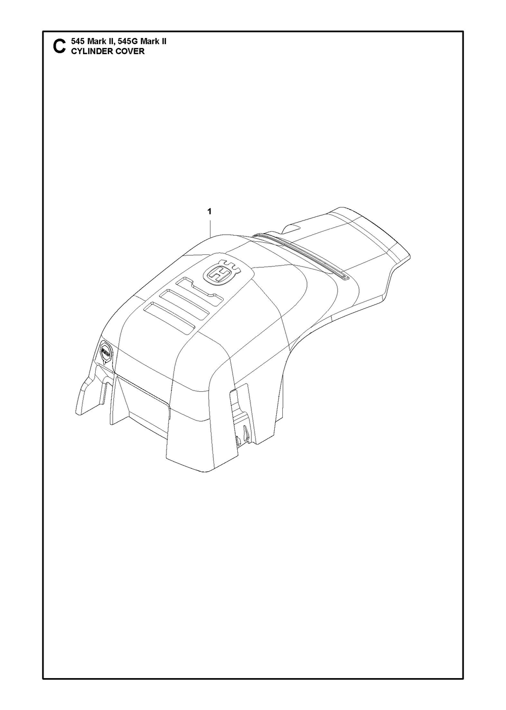 Cylinder Cover Diagram and Parts List for 545GMARKII  Husqvarna Chainsaw