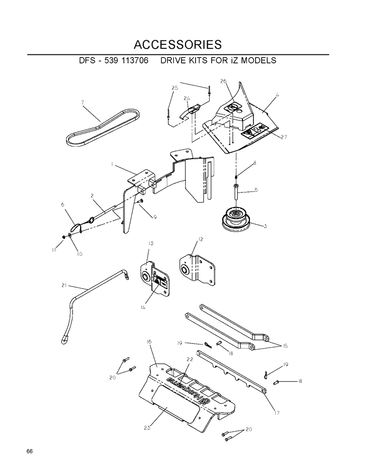 Accessories L Diagram and Parts List for IZ5223 (968999707)(2007-09) Husqvarna Lawn Mower