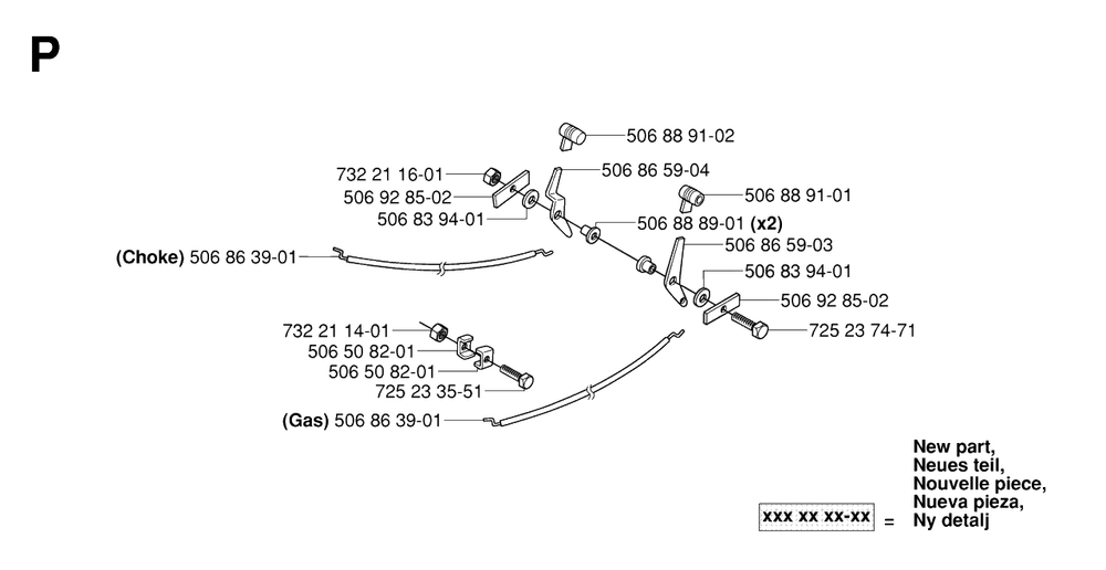 Controls 2 Diagram and Parts List for R15-V2AWD (965080101)(2006-05) Husqvarna Lawn Tractor