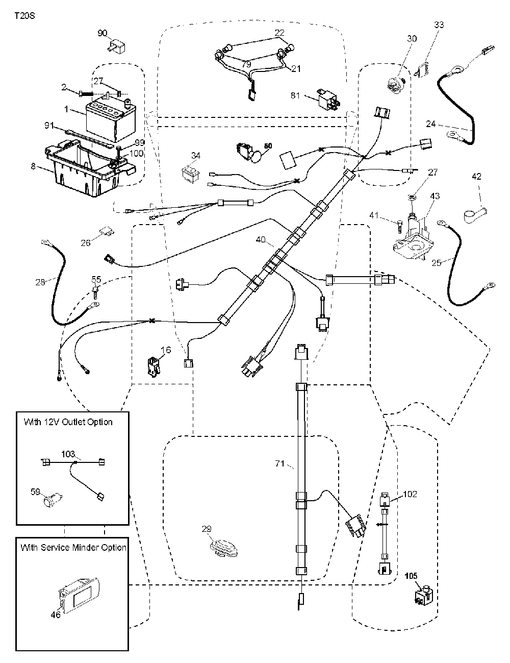 Electrical Diagram and Parts List for YTH200TWIN (96041006401)(2009-02) Husqvarna Lawn Tractor