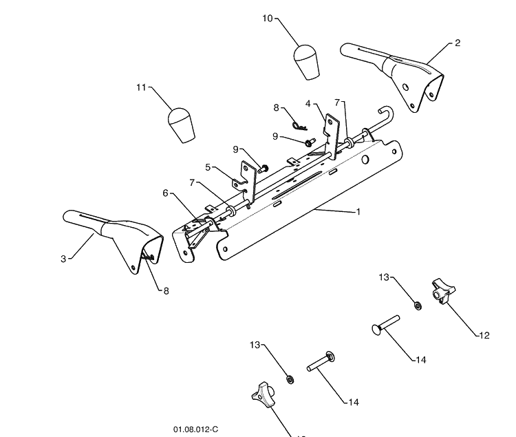 Handles - B Diagram and Parts List for 924SB (96193004500)(2009-06) Husqvarna Snow Blower