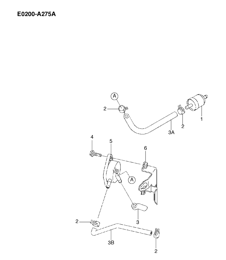 Fuel System Diagram and Parts List for FH430V 2003-06 Husqvarna Engine
