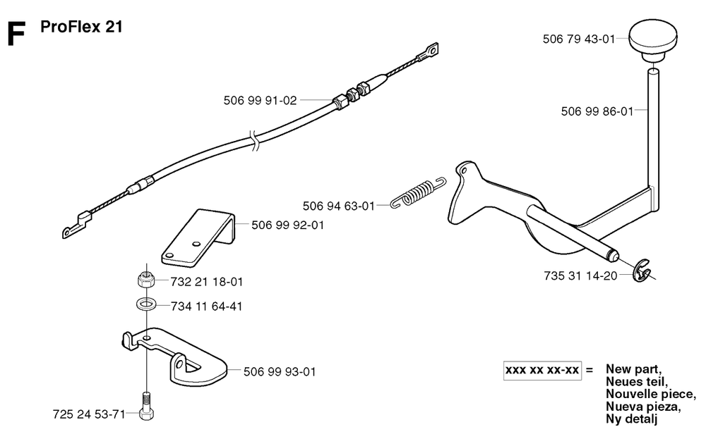 Pedals Diagram and Parts List for PF18 2003-02 Husqvarna Lawn Tractor