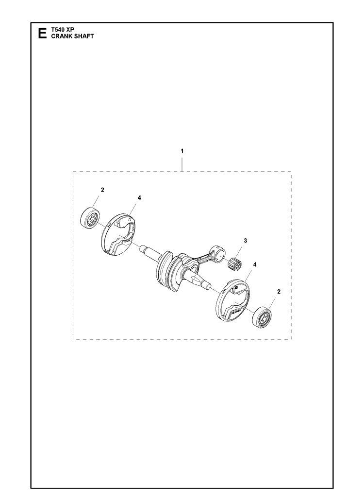 Crankshaft Diagram and Parts List for T540XP 2012-10 Husqvarna Chainsaw