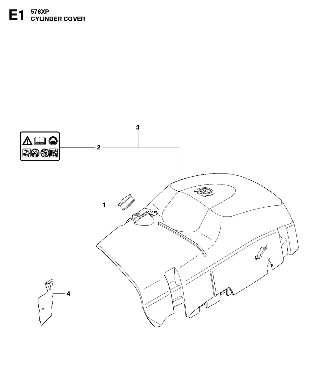 Cylinder Cover Diagram and Parts List for 576XP-576XPG 576 XP W - 576 XP GW Husqvarna Chainsaw