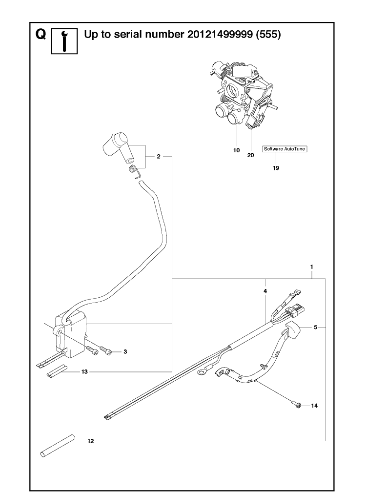 Service Updates Diagram and Parts List for 555 2013-01 Husqvarna Chainsaw