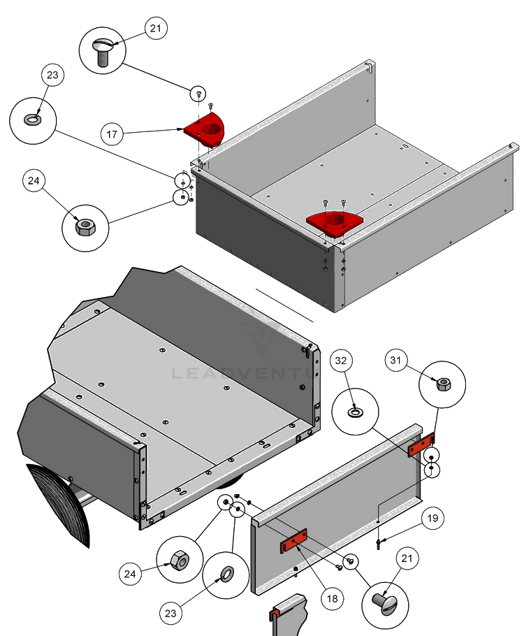 Dump Cart (Part 7) Diagram and Parts List for DC500 (25-0125) (683-04078A)(5313083-28)(2008-01) Husqvarna Lawn Tractor Accessories